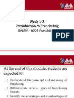 W1 & W2 - Introduction to Franchising - PRESENTATION