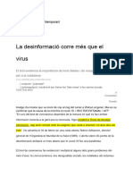 La Desinformació Corre Més Que El Virus: Ciències Pel Món Contemporani