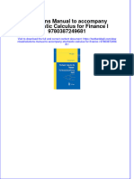 PDF Solutions Manual To Accompany Stochastic Calculus For Finance I 9780387249681 Online Ebook Full Chapter