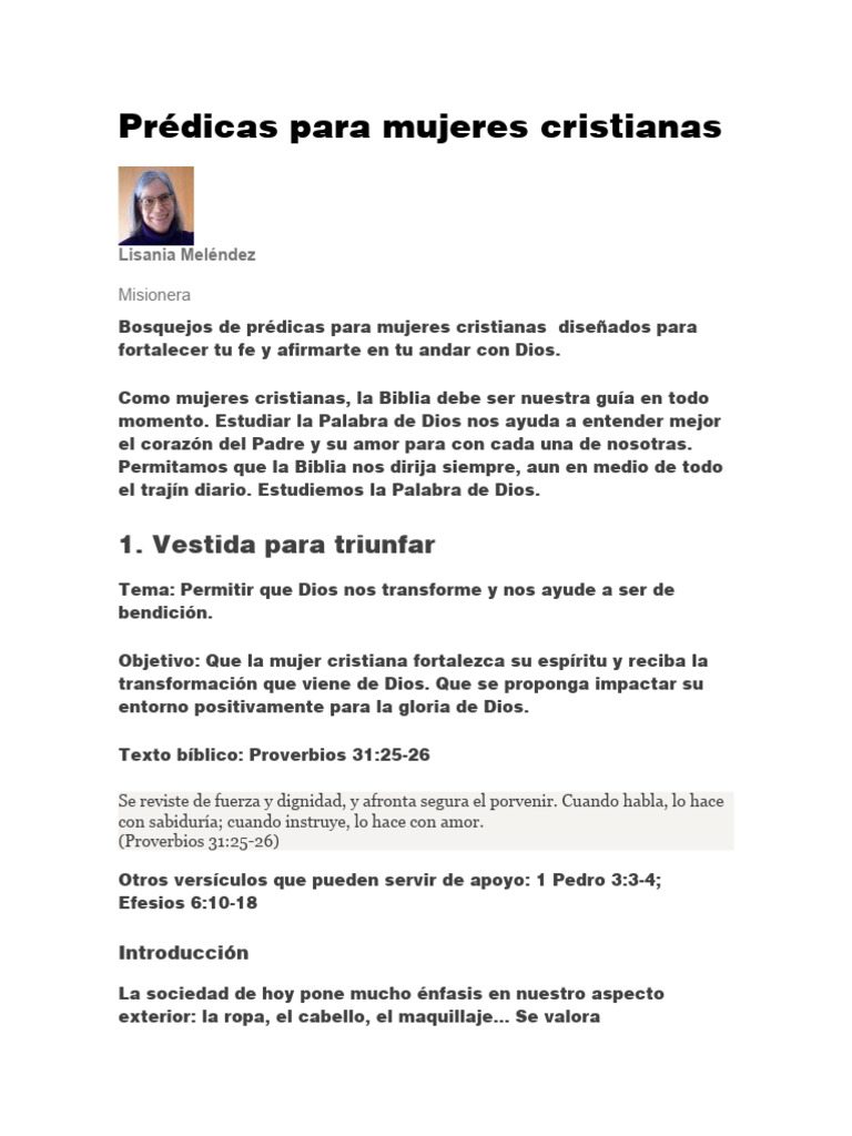 Prédicas para Mujeres Cristianas | PDF | Cristo (título) | Pecado