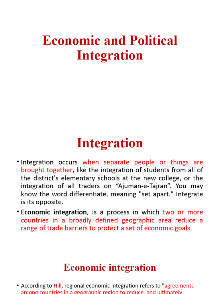 Economic and Political Integration Explained | PDF | Economic ...