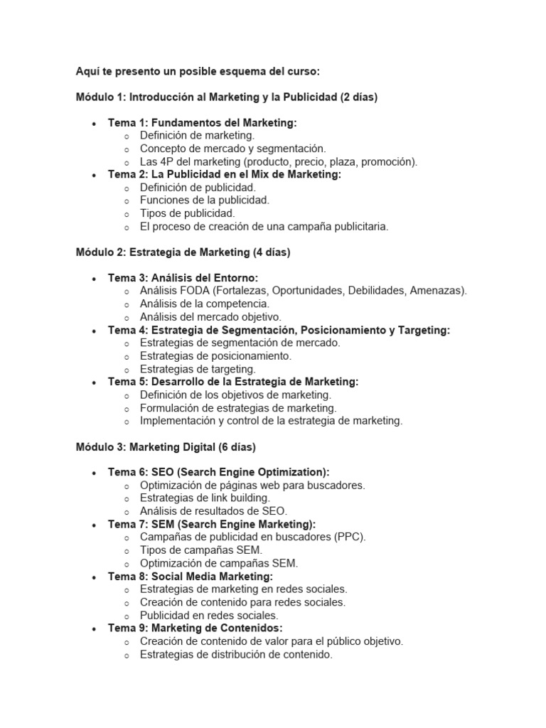 Curso de Marketing | PDF | Marketing de motores de búsqueda | Publicidad