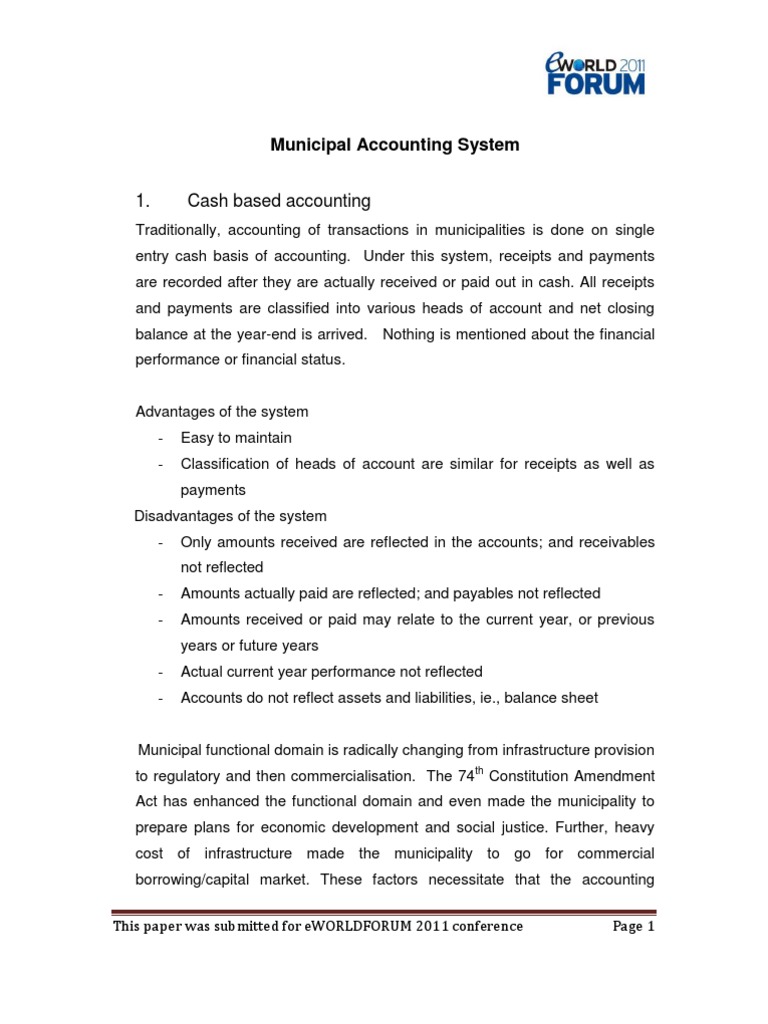 Municipal Accounting SystemDV Rao PDF Balance Sheet Accrual