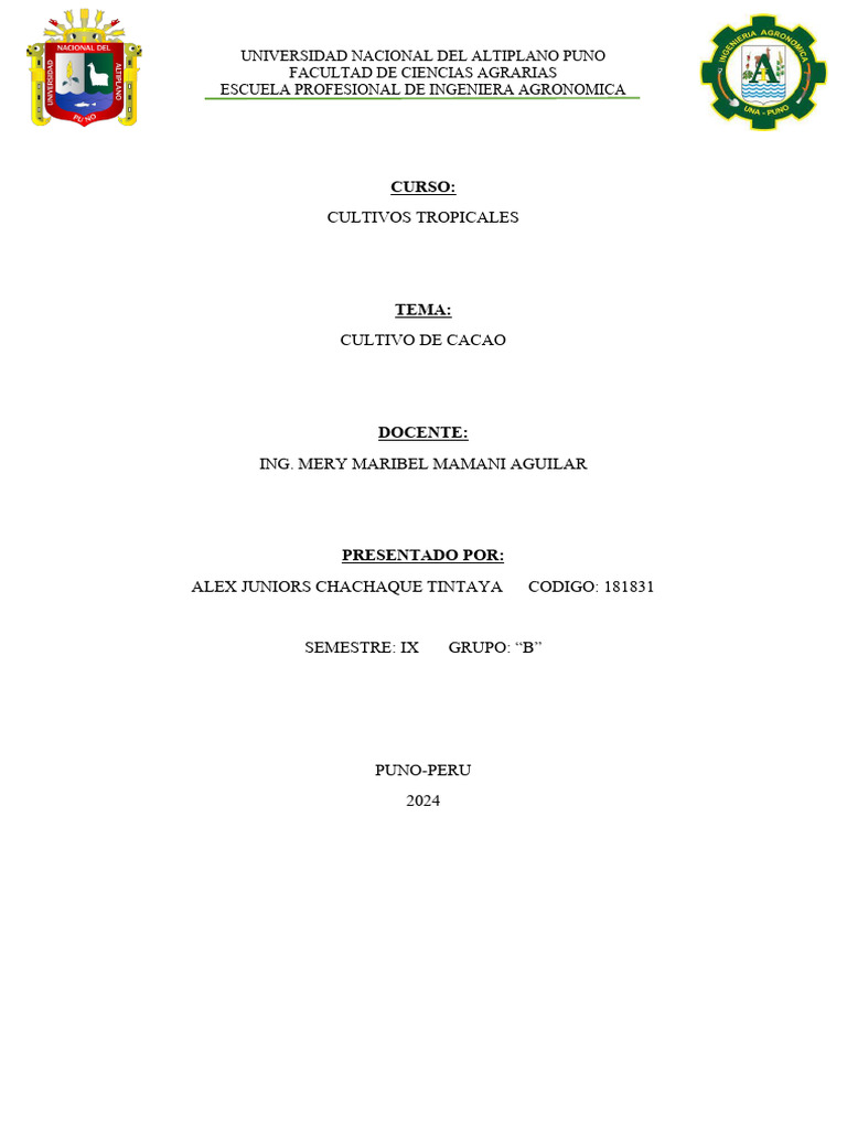 Cultivo De Cacao Descargar Gratis Pdf Suelo Agricultura