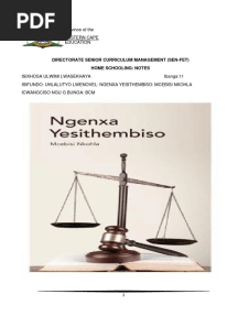 4 Isixhosa HL Grade 11 Worksheet Analysis of Novel With Questions Ngenxa Yesithembiso