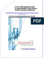 PDF Statistics For Management and Economics Abbreviated 10Th Edition Gerald Keller Solutions Manual Online Ebook Full Chapter