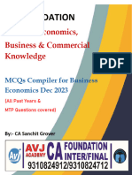 Business Economics MCQs Compiler For CA Foundation Dec 23 by CA