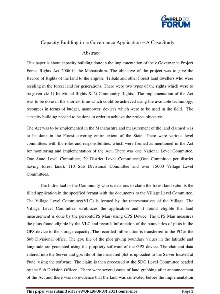 Capacity Building in e Governance Application - A Case Study | PDF ...