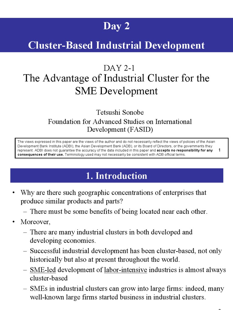 Day 2 Cluster-Based Industrial Development | PDF | Small And Medium ...