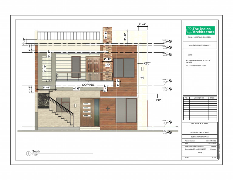 South Elevation Details for Residential House | PDF