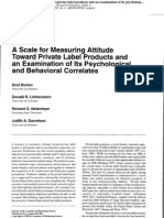 A Scale of Measuring Attitude Toward Private Label Products and An Examination of Its Psychological and Behavioral Correlates