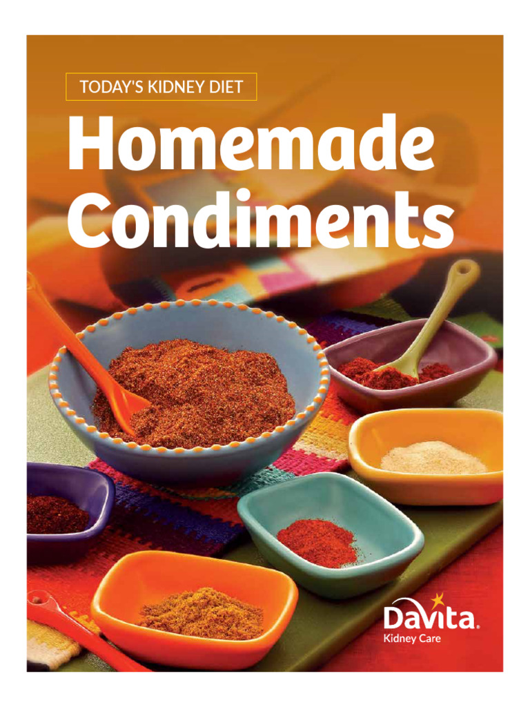 Kidney Diet Homemade Condiments | PDF | Sauce | Mustard (Condiment)