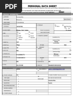 Personal Data Sheet Cs Form No 212 Revised 2018