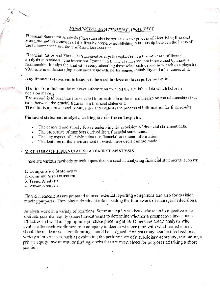 Financial Statements Analysis | PDF