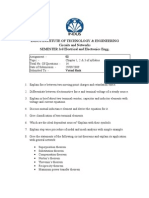 INDUS INST ELECTRICAL CIRCUITS & NETWORKS ASSIGNMENT