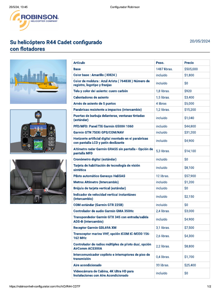 Robinson R44 - Cadet | PDF