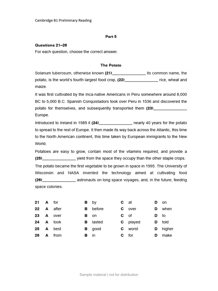 Use of English B1 Monday | Download Free PDF | Potato | Agriculture