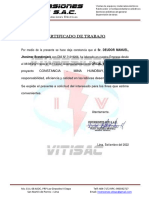 Certificado Trabajo