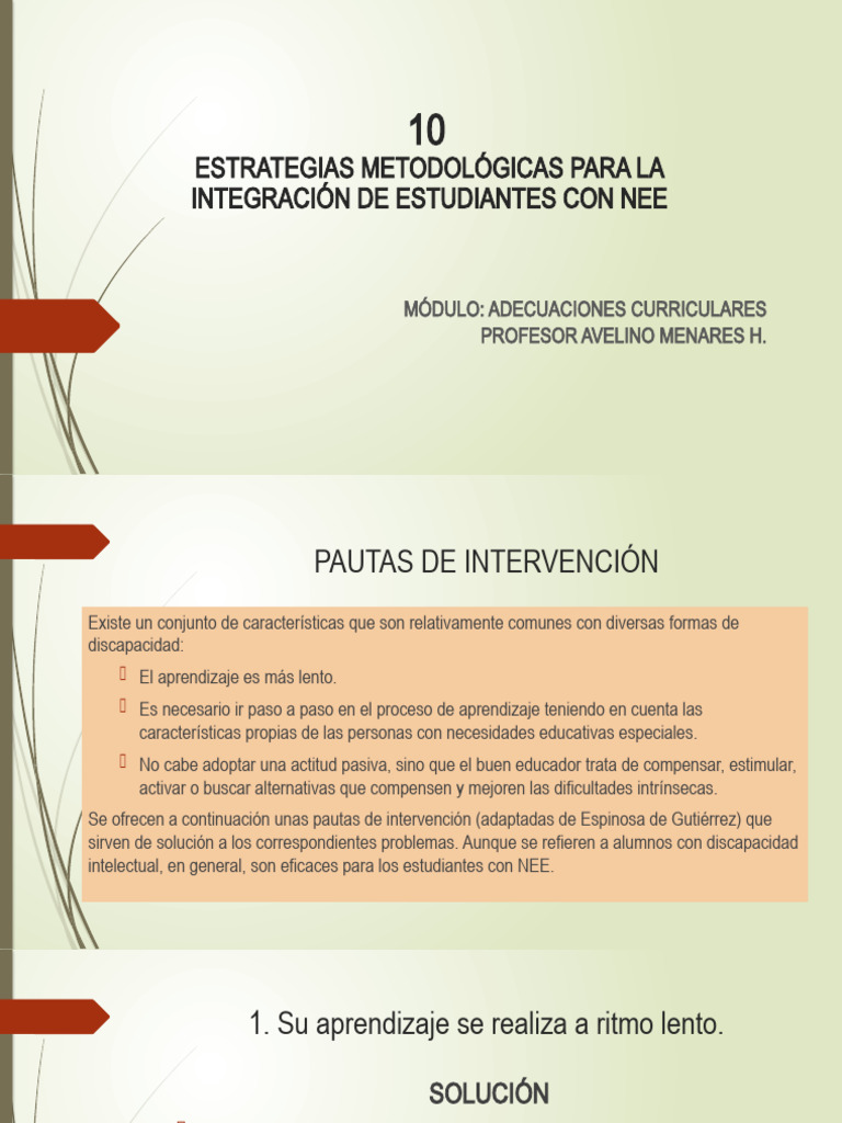Estrategias para Alumnos con NEE | PDF | Aprendizaje | Modificación de ...