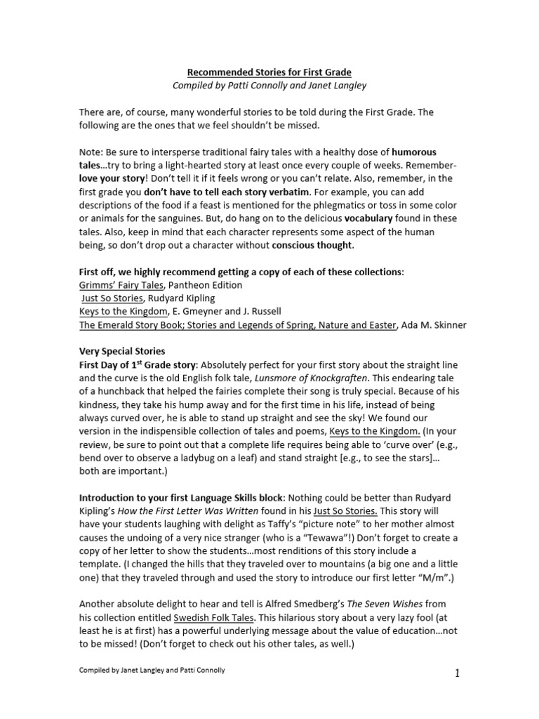 2 PLANEACION Recommended-Stories-for-First-Grade - 2017 - Final | PDF ...