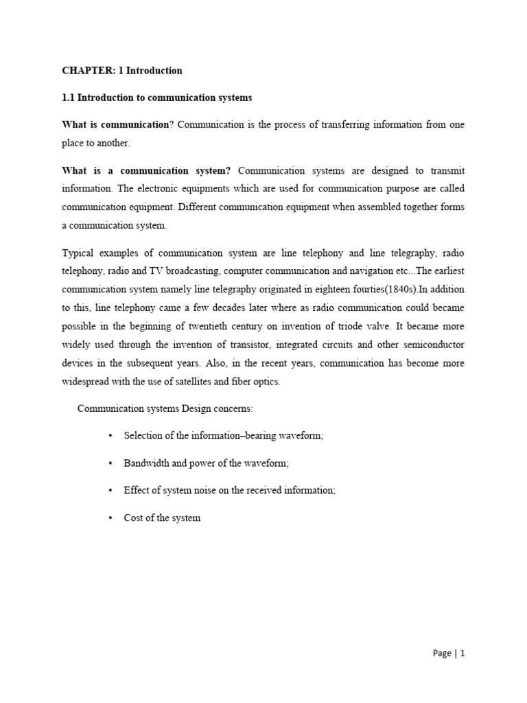 Chapter1 Int. To Comm. System 2018 | PDF | Modulation | Signal To Noise ...