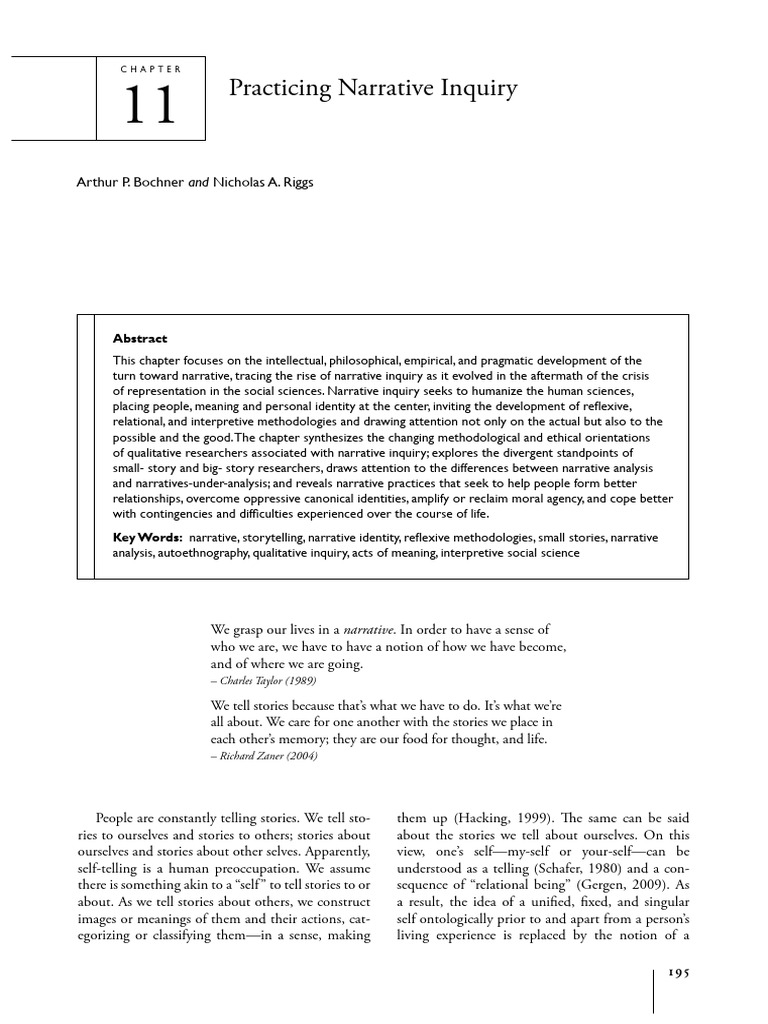 Narrative Inquiry in Social Sciences | PDF | Narrative | Storytelling