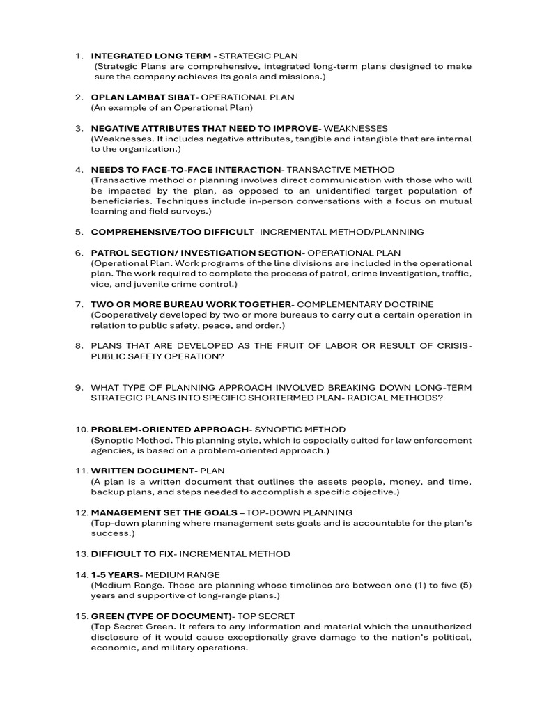 Comprehensive Strategic Planning Guide | PDF | Police | Classified ...
