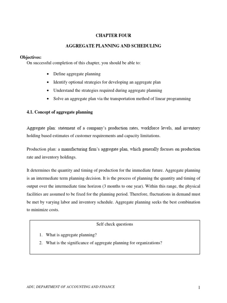 Aggregate Planning Strategies Explained | PDF | Scheduling (Production ...