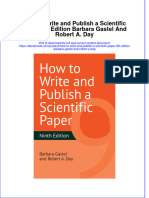 How To Write and Publish A Scientific Paper 9Th Edition Barbara Gastel and Robert A Day Online Ebook Texxtbook Full Chapter PDF