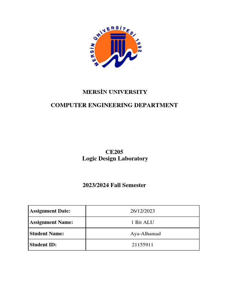 1 Bit Alu Report | PDF
