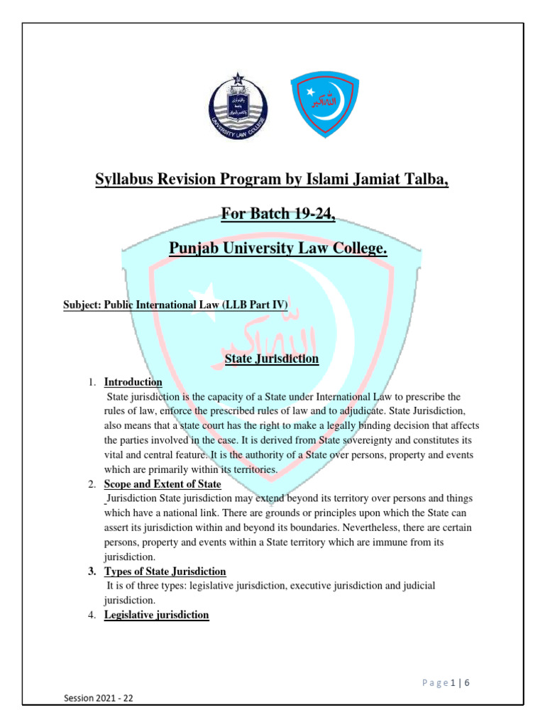 StateJurisdiction IntlLaw LL B4 23 IJT | PDF | Jurisdiction ...