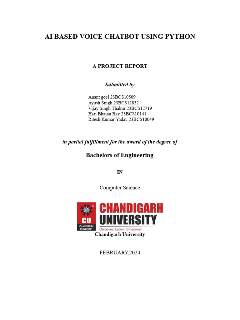 AI Voice Chatbot Project Report | PDF | Usability | Artificial Intelligence