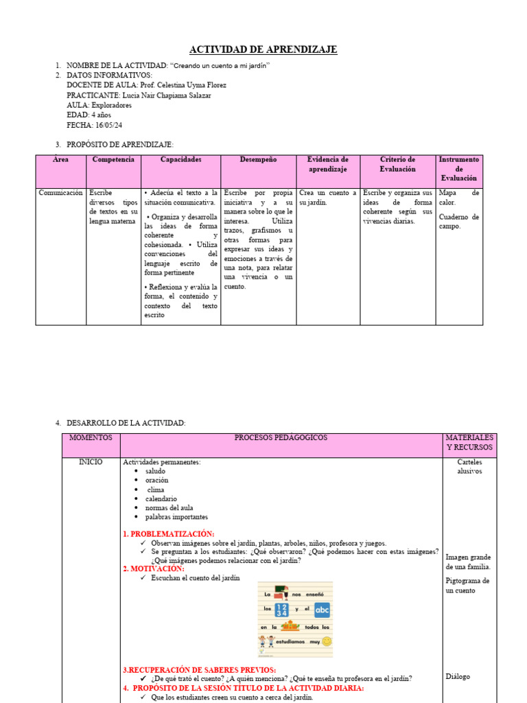 Lunes 06 Mayo Sesion de Aprendizaje | PDF | Salón de clases | Aprendizaje