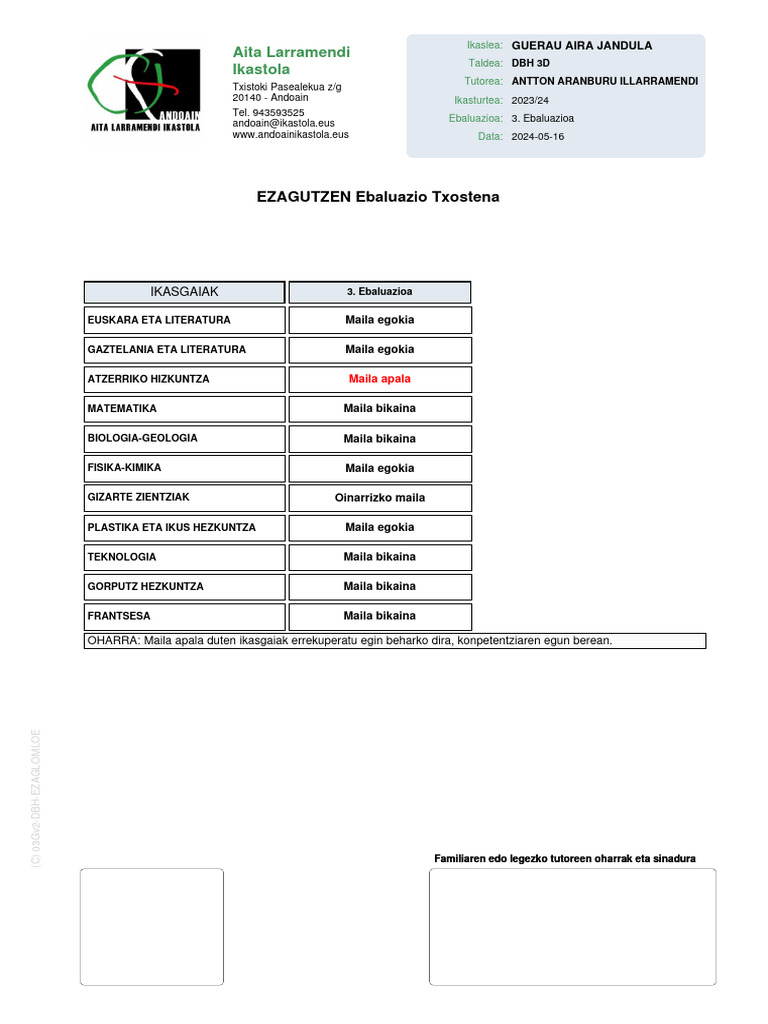 3. Ebaluazioa (2) | PDF