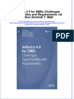 Ebook Industry 4 0 For Smes Challenges Opportunities and Requirements 1St Edition Dominik T Matt Online PDF All Chapter