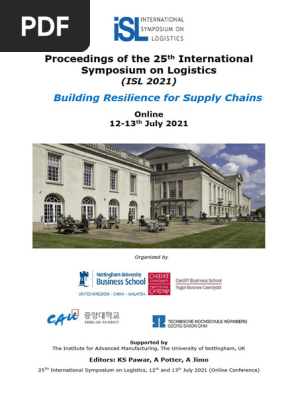 25th ISL Proceedings 1.pdf#page 40 | PDF | Supply Chain