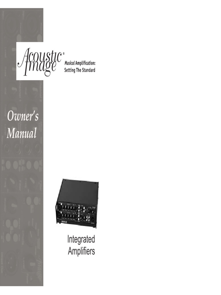 Acoustic Image Amplifier Manual | PDF | Amplifier | Equalization (Audio)