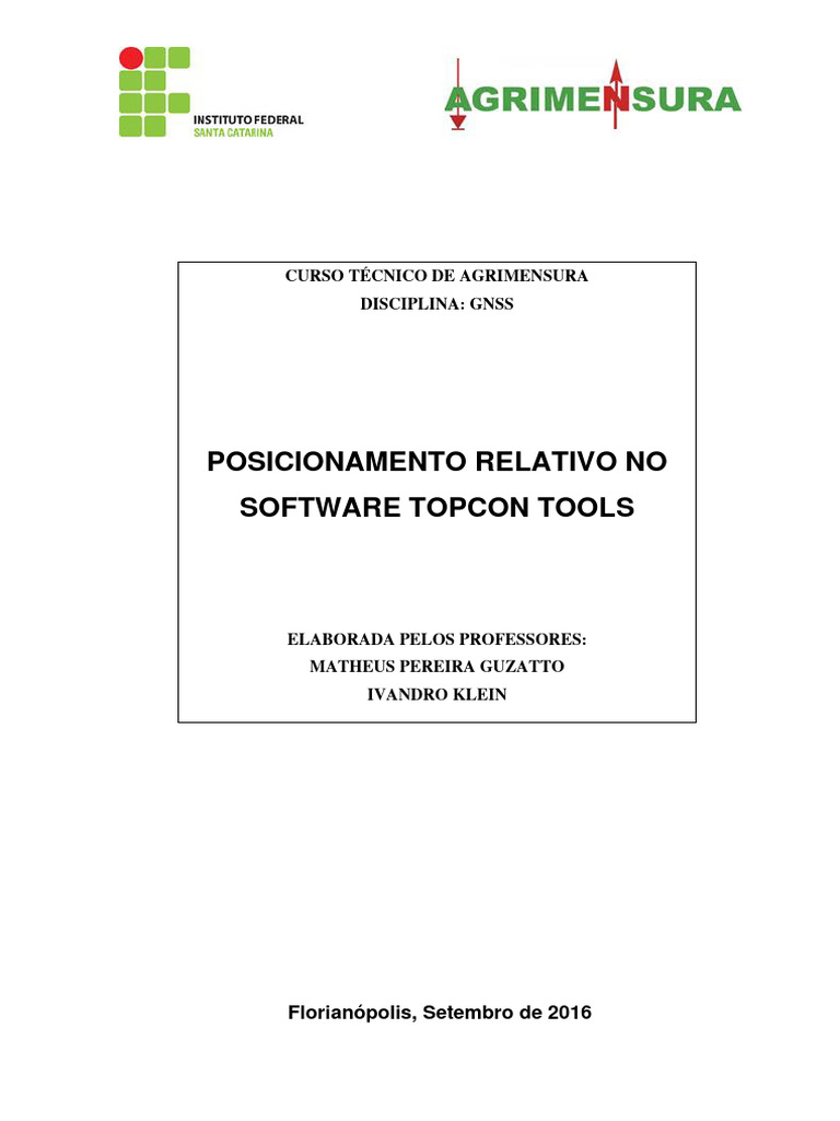 Posicionamento Relativo No Software Topcon Tools | PDF | Janela ...