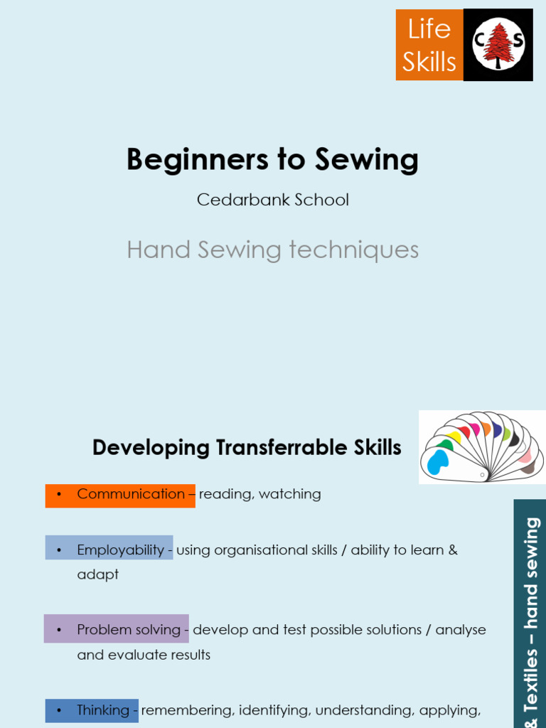 Hand Sewing For Beginners PDF Yarn Sewing