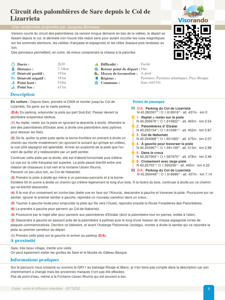 Randonnée au Col de Lizarrieta | PDF