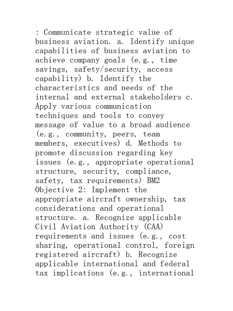 Communicate Strategic Value of Business Aviation | PDF | Risk | Risk ...