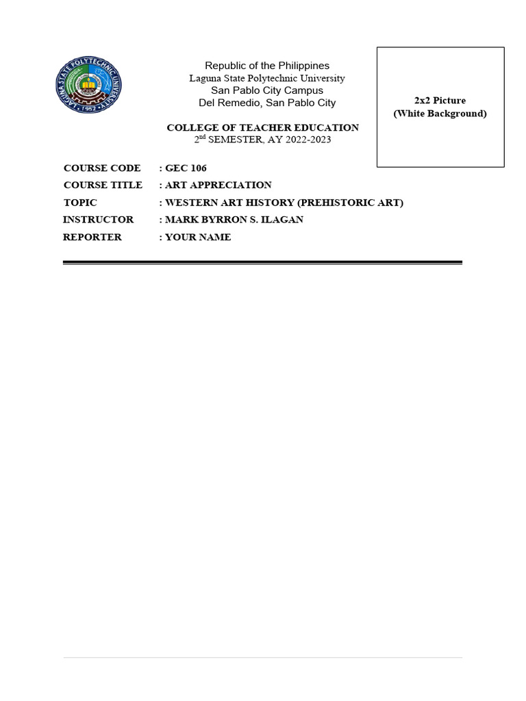 Reflection Paper Template Pdf