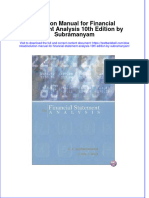 Tbbell Document 398download PDF Solution Manual For Financial Statement Analysis 10Th Edition by Subramanyam Online Ebook Full Chapter