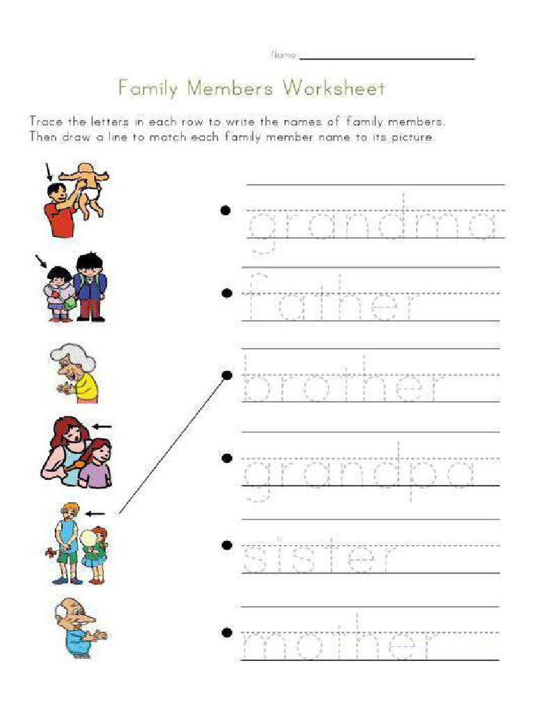 Family Members Worksheet | PDF