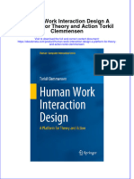 Human Work Interaction Design A Platform For Theory and Action Torkil Clemmensen Online Ebook Texxtbook Full Chapter PDF