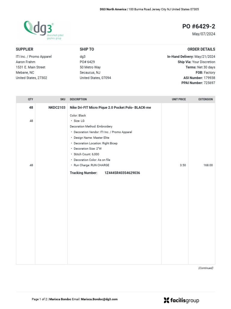 Supplier Ship To Order Details | PDF