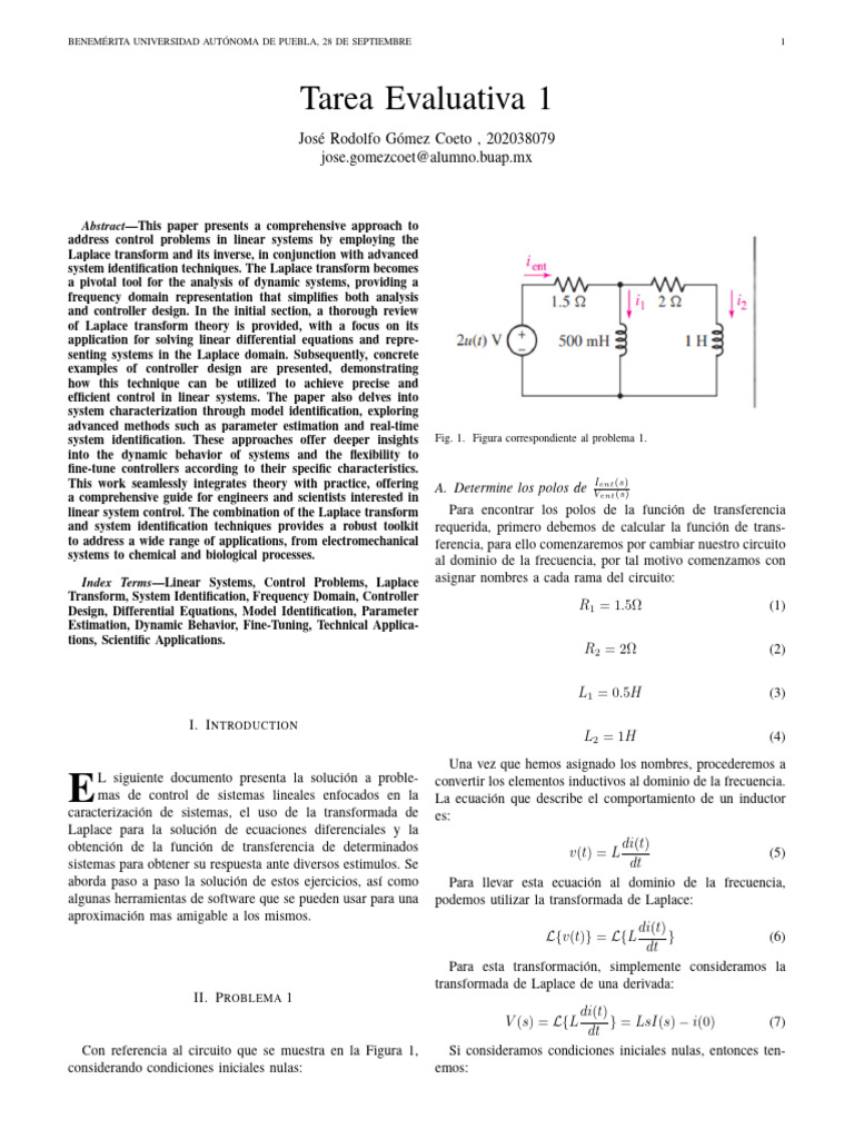 Control LinealSistemas PDF Impedancia eléctrica Inductor