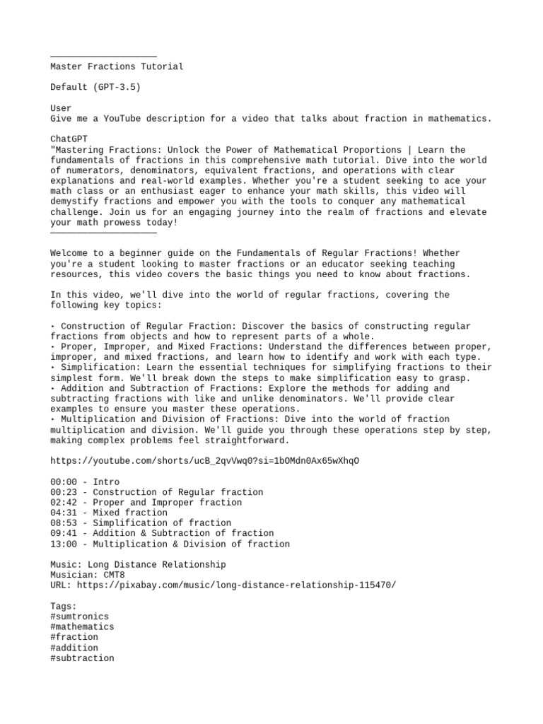Youtube description format download free pdf mathematics