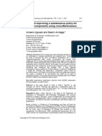 Selecting and Improving A Maintenance Policy For Mechanical Components Using Cost-Effectiveness