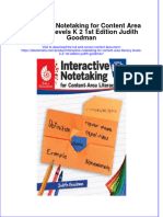 Interactive Notetaking For Content Area Literacy Levels K 2 1St Edition Judith Goodman Online Ebook Texxtbook Full Chapter PDF